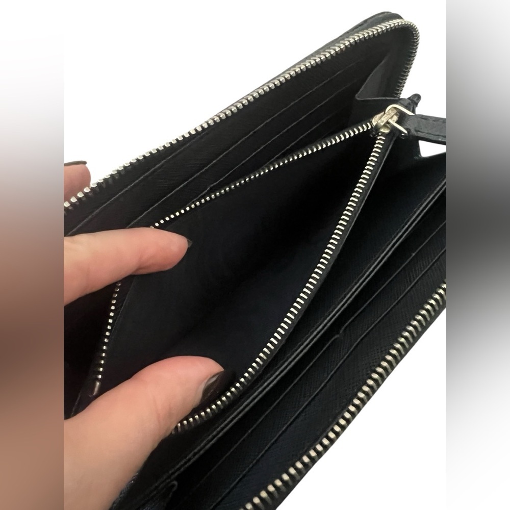 PRADA Safiano Leather Stripe Zip Around Long Wallet - Picture 13 of 14